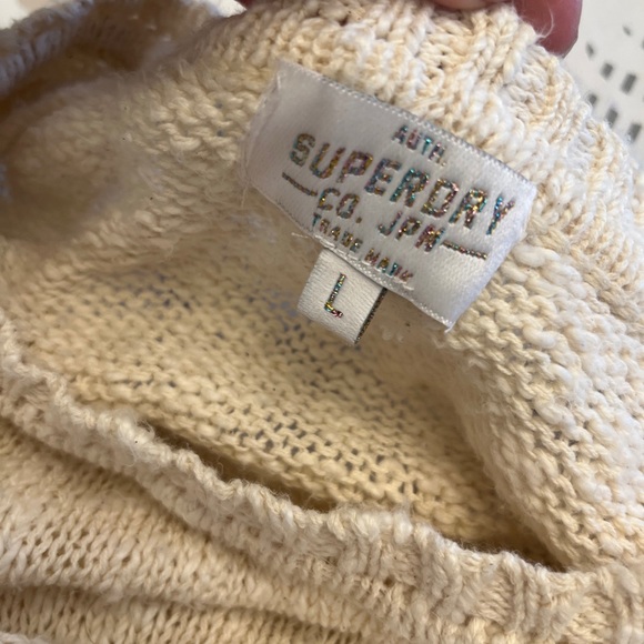 Superdry Co Jpn Cream knit Sweater - Picture 6 of 8